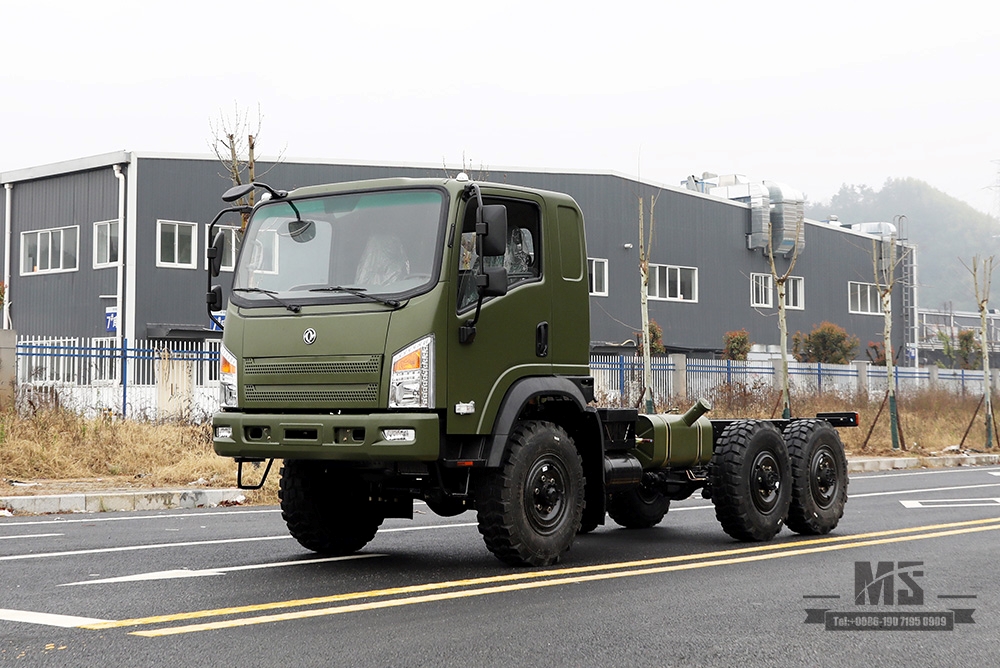 6*6 Dongfeng EQ2082 Chassis_ 6WD Army Flathead Chassis ສີຂຽວ 'Bobcat' Six Wheel Drive Chassis Configuration_Export Special Truck Chassis