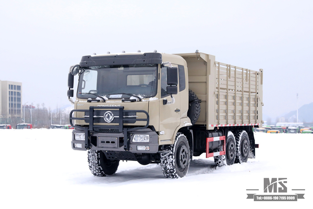 6×6 Dongfeng Six Wheel Drive Dump Truck_Flat Head Cargo Box Baffle Heightened Tipper Truck 6*6 Off Road Transportation Truck_Export ພາຫະນະພິເສດ