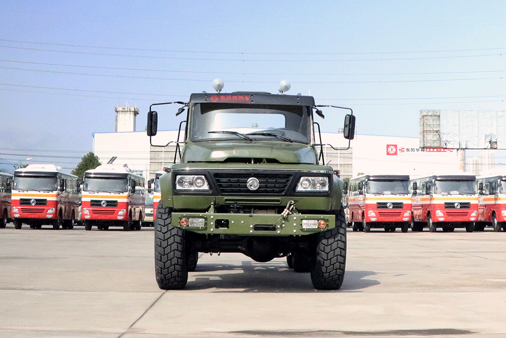 Dongfeng Army Green Six wheel Drive EQ2100 Chassis_6*6 190hp Pointed Head Truck Chassis for Sale_Dongfeng Export Special Vehicle Chassis