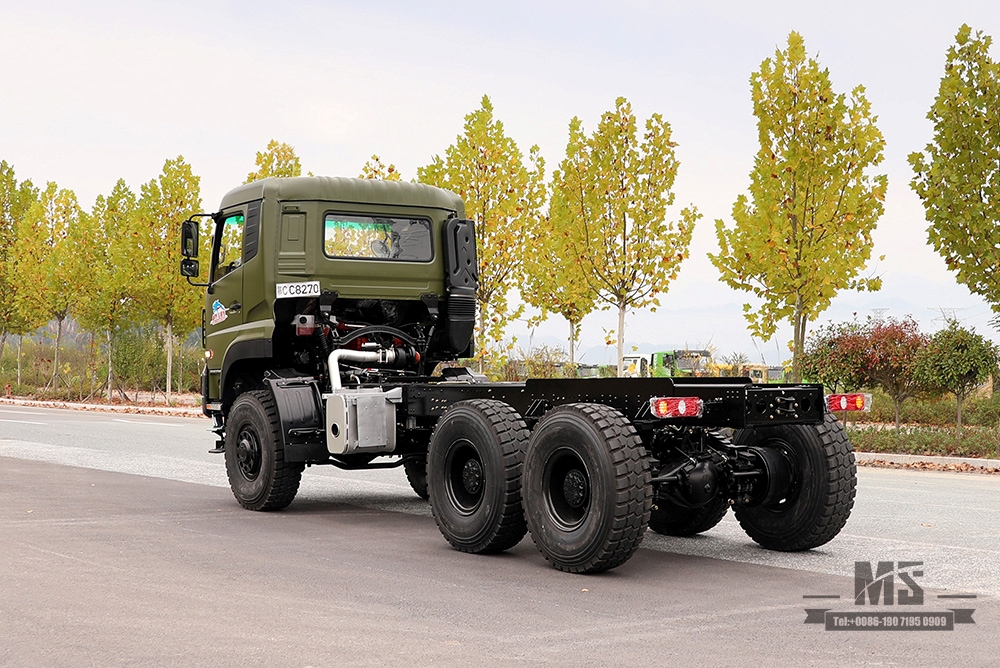450HP Dongfeng Six Wheel Drive Truck Chassis Conversion_6×6 Heavy Duty Truck Three Axle Commercial Vehicle Chassis_6WD Rear Double 15T Customized Chassis Export Special Chassis