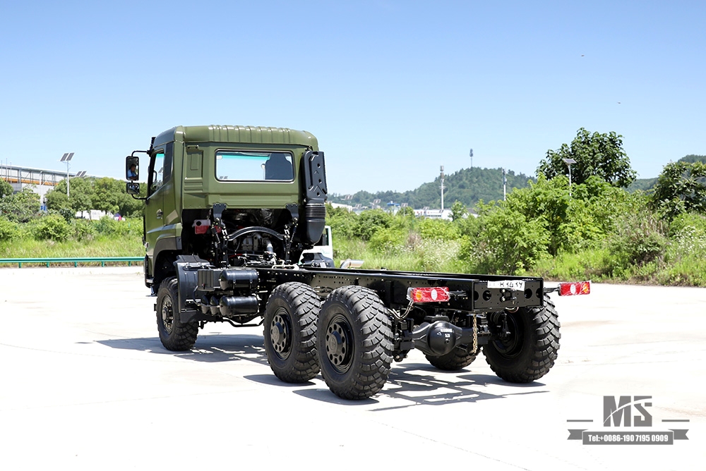 340hp Dongfeng 6×6 Chassis_Six wheel Drive Head Flat 1 and a half Row Chassis Cargo Truck Chassis_6*6 Export Special Vehicle