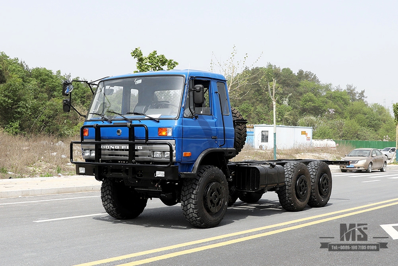 210hp Dongfeng EQ2102 Six Wheel Drive Chassis_6×6 Blue 153 One and a Half Row Cab Off Road Chassis_Dongfeng 6WD Truck Chassis Export Special Truck Chassis