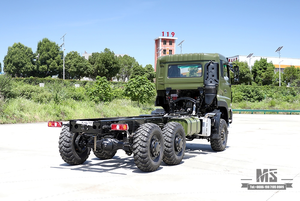 340HP Dongfeng ຂັບລົດຫົກລໍ້ off-road Special Chassis_6×6 Heavy-duty Commercial Vehicle Chassis_6WD Customized Construction Truck Chassis_Export Special Purpose Truck Chassis