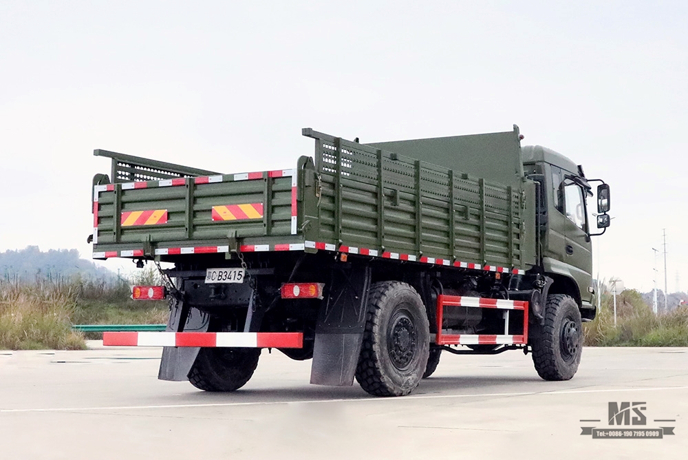 340hp 6*6 Off Road Truck_Dongfeng Flat Head Cargo Truck With Tarpaulin Pole_Six-wheel Drive Export ລົດພິເສດ