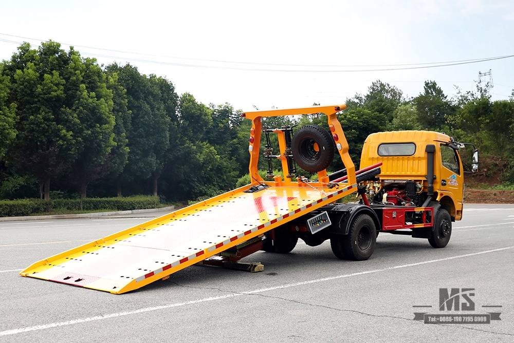 Dongfeng 4*2 Wrecker ກັບ 3 Tons ຊັ້ນເຄິ່ງຊັ້ນເກັບກູ້ຖະຫນົນຫົນທາງ Dongfeng ຍານພາຫະນະເກັບກູ້ສົ່ງອອກລົດບັນທຸກ Tow ພິເສດ