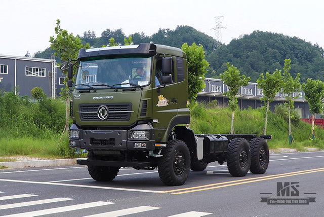 Dongfeng 6×6 Off Road Chassis_Six wheel Drive Dongfeng Flat Head 1 and a half Row Chassis Cargo Truck Chassis AWD 6*6 Export Special Vehicle