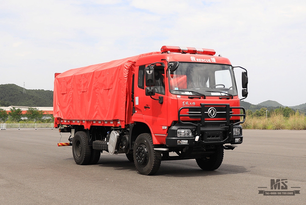 210 HP/300hp Dongfeng 4*2 ລົດບັນທຸກ Flatbed Firefighting _ Flathead Rescue Trailer Truck_Export Special Vehicle