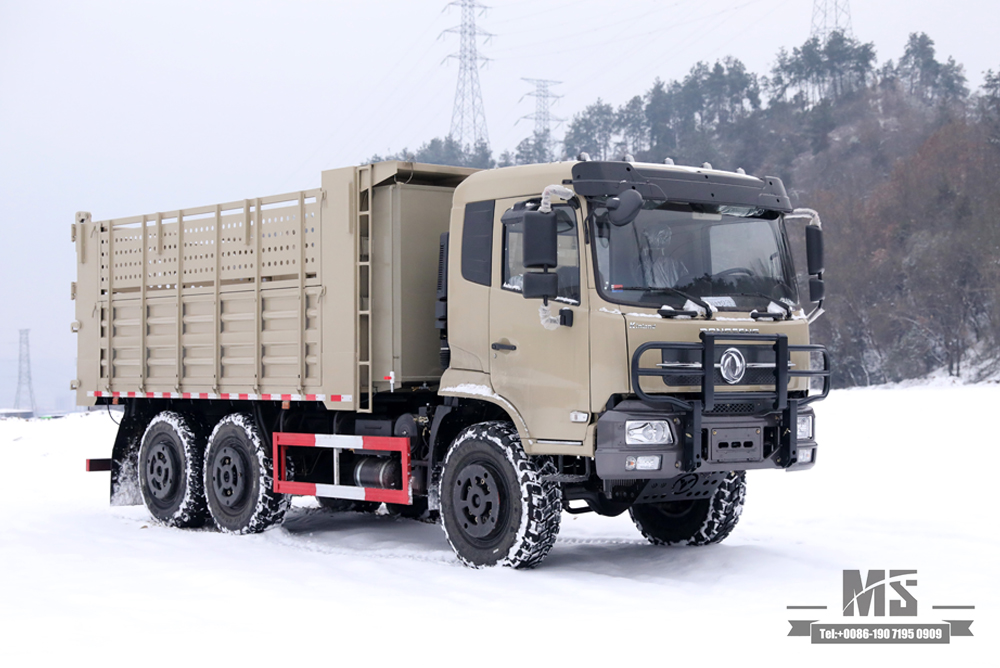 6×6 Dongfeng Six Wheel Drive Dump Truck_Flat Head Cargo Box Baffle Heightened Tipper Truck 6*6 Off Road Transportation Truck_Export ພາຫະນະພິເສດ