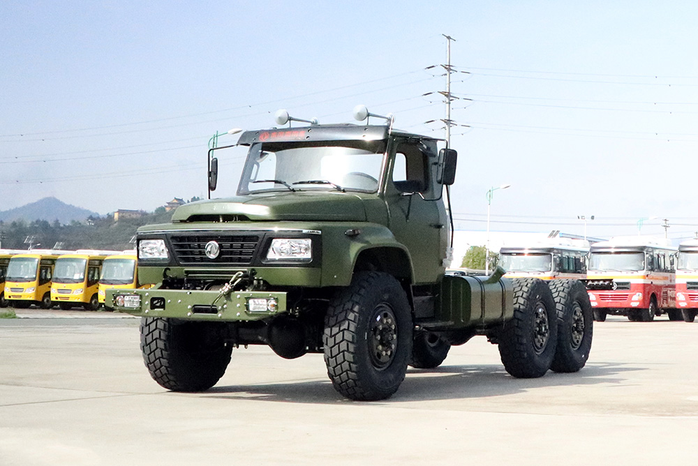 Dongfeng Army Green Six wheel Drive EQ2100 Chassis_6*6 190hp Pointed Head Truck Chassis for Sale_Dongfeng Export Special Vehicle Chassis