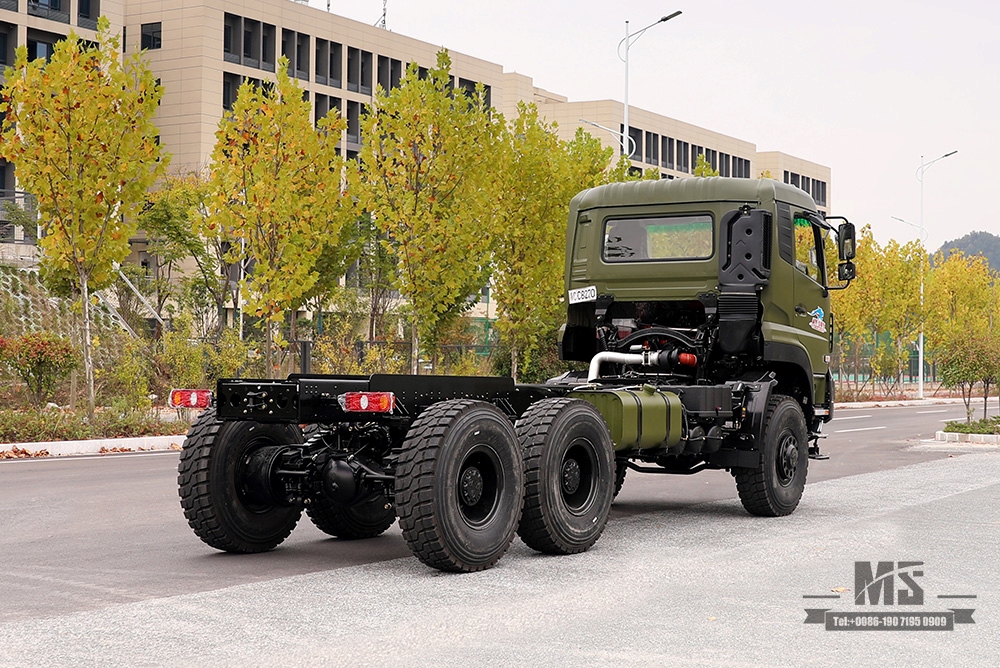 450HP Dongfeng Six Wheel Drive Truck Chassis Conversion_6×6 Heavy Duty Truck Three Axle Commercial Vehicle Chassis_6WD Rear Double 15T Customized Chassis Export Special Chassis