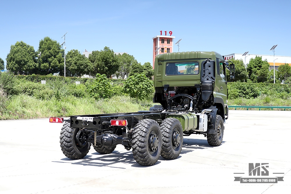 340hp Dongfeng 6×6 Chassis_Six wheel Drive Head Flat 1 and a half Row Chassis Cargo Truck Chassis_6*6 Export Special Vehicle