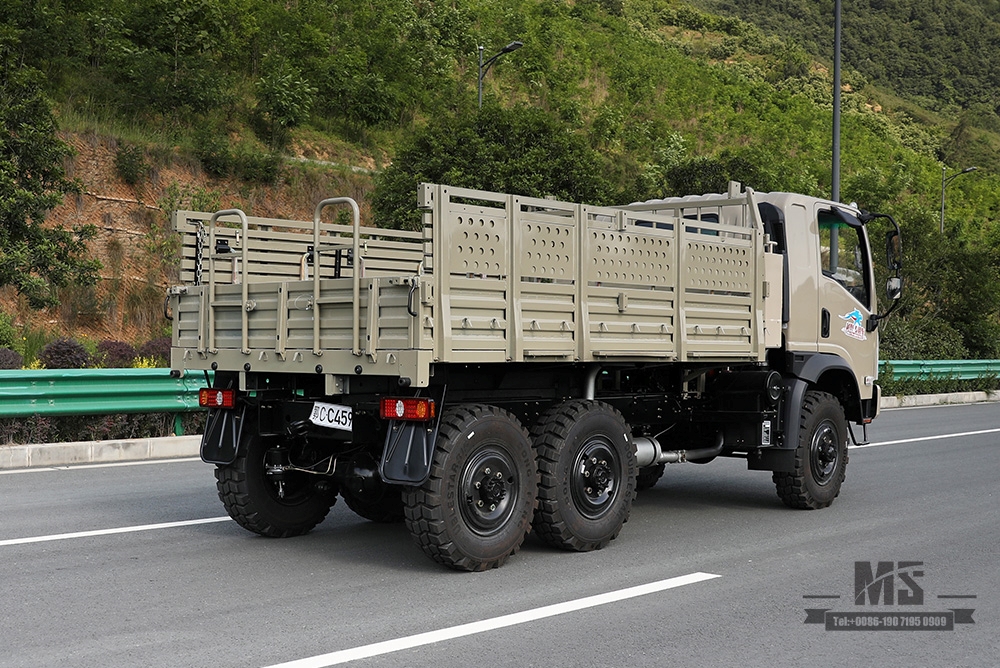 Beige 190HP Dongfeng EQ2082 6WD Off-road Truck_Dongfeng Six Wheel Drive Flathead 6X6 Diesel Cargo Truck Transportation Truck_Export ຍານພາຫະນະພິເສດ