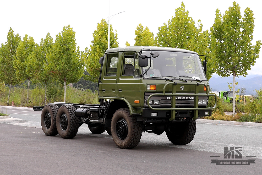 190hp Army Green Dongfeng EQ2102 Six Wheel Drive Chassis_6×6 EQ246 153 Double Row Cab Off Road Chassis_Dongfeng Export Special Purpose Vehicle Chassis