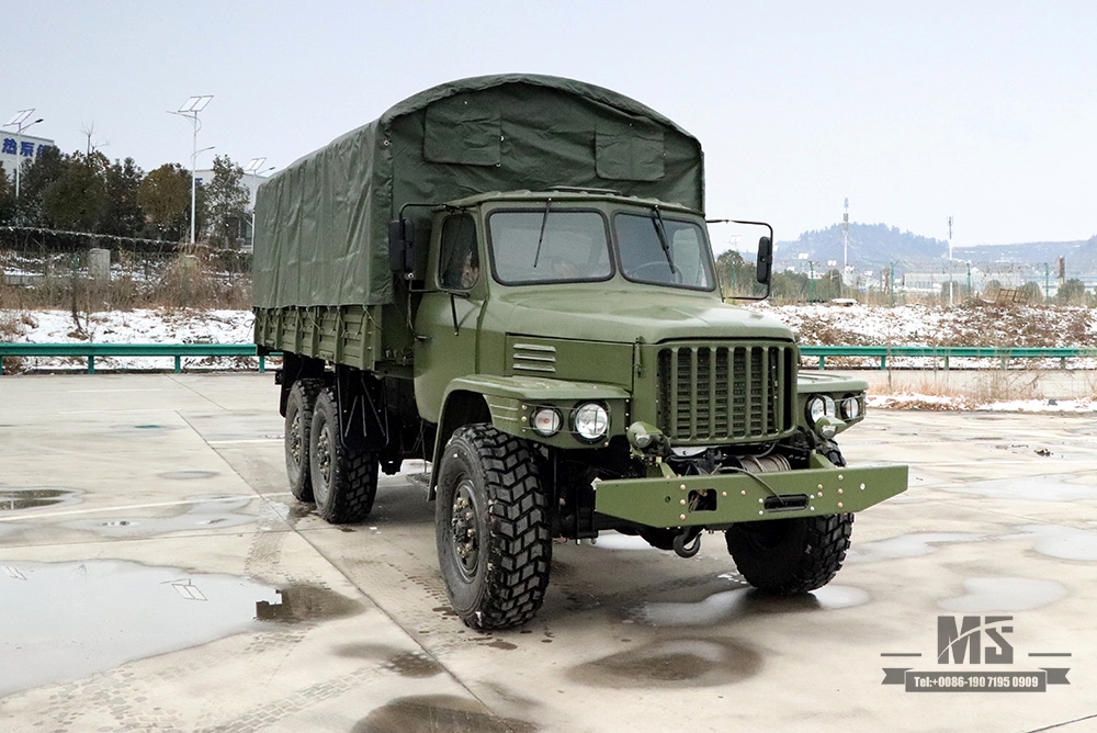 Dongfeng Six wheel Drive EQ2100 Off-road Truck_6*6 3.5 T Classic Army Green Long Head Truck With Tarpaulin Pole for sale_Dongfeng 245 Diesel Troop Carrier Export ຍານພາຫະນະພິເສດ 