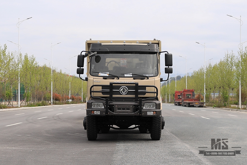 260hp ຂັບລົດຫົກລໍ້ Dongfeng Dump Truck_6*6 Flat Head Cargo Box Baffle Heightened Tipper Truck Off Road Transportation Truck_Export Special Vehicle