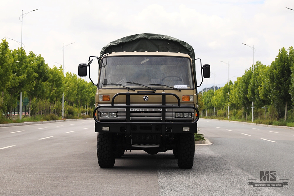 Dongfeng Six wheel Drive Camel Grey EQ2102 Off-road Truck_190 HP ສາມເພົາ Camel Grey Cargo Truck With Tarpaulin poles_All-wheel drive Export Special Purpose Vehicle