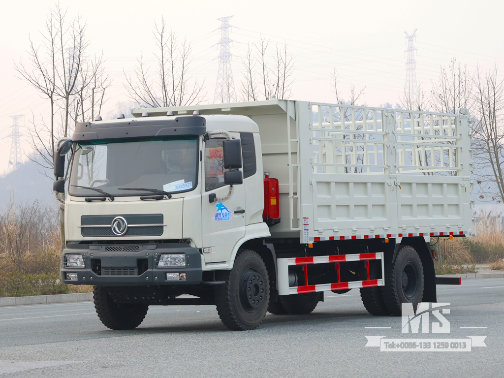 Dongfeng 18 Ton White 4×2 Grid Stake Dump Truck (210 HP) | ລົດບັນທຸກສົ່ງອອກພິເສດ
