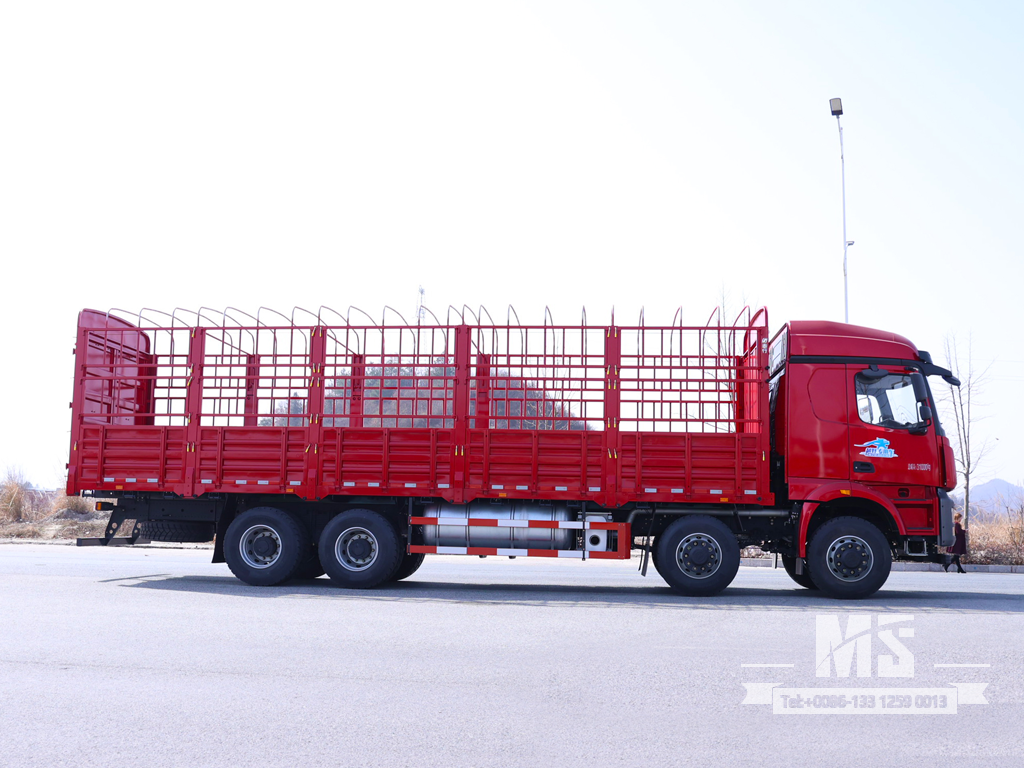 Dongfeng 31 Ton Flat-nose Extended Cab Stake Body Cargo Truck (500 HP) | ລົດບັນທຸກສົ່ງອອກພິເສດ 