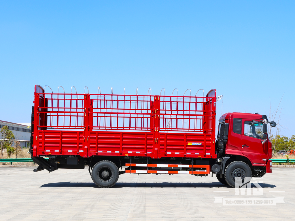 ລົດບັນທຸກ 18 ໂຕນ 4x2 Dongfeng ກັບ Tailgate Hydraulic | ລົດບັນທຸກສະເຕກຂອງຈີນມີຫາງໄຮໂດລິກຍົກ