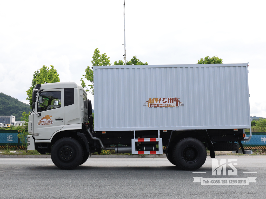 Dongfeng 18 Ton White 4×2 Flat-head Box Truck (210 HP) | ລົດບັນທຸກສົ່ງອອກພິເສດ