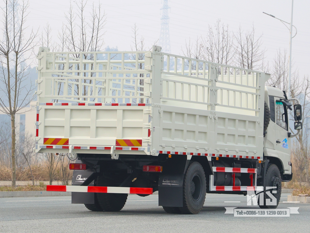 Dongfeng 18 Ton White 4×2 Grid Stake Dump Truck (210 HP) | ລົດບັນທຸກສົ່ງອອກພິເສດ