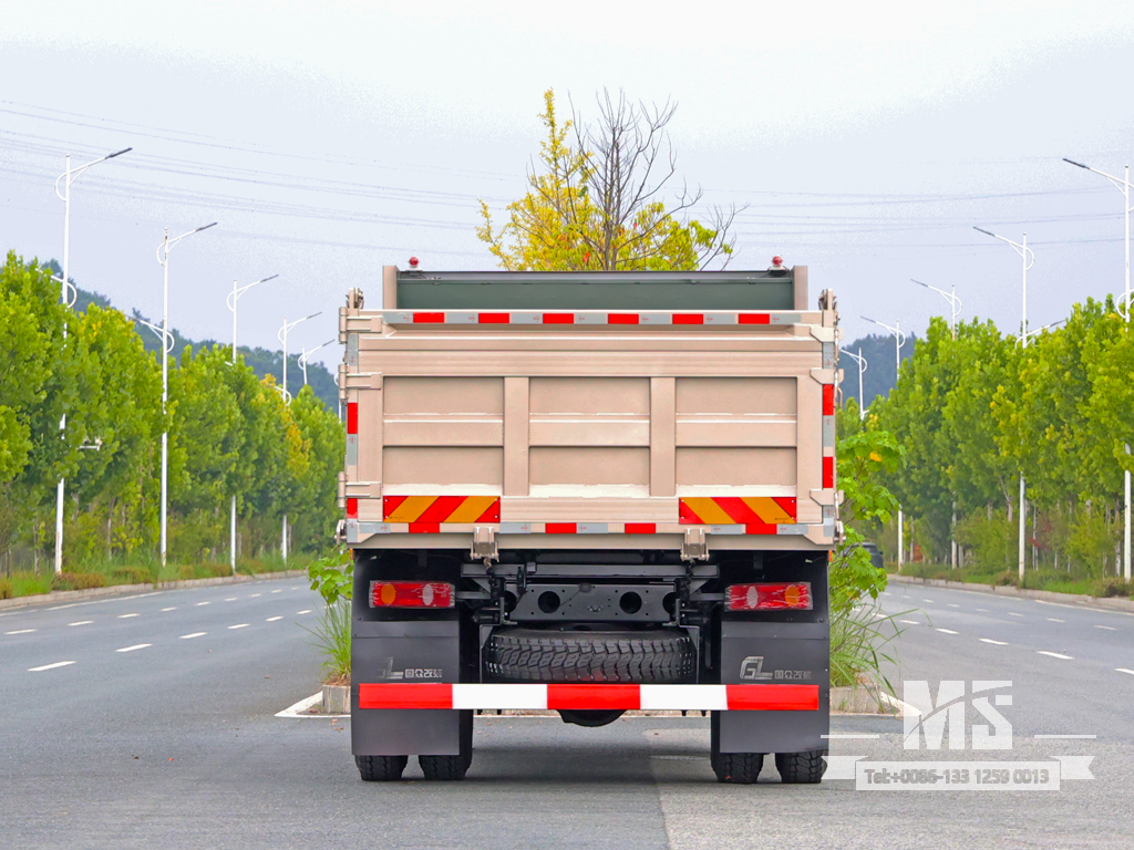 Dongfeng 10 Ton Four-wheel-drive Flat-nose Light Brown Dump Truck (170 HP) | ລົດບັນທຸກສົ່ງອອກພິເສດ 